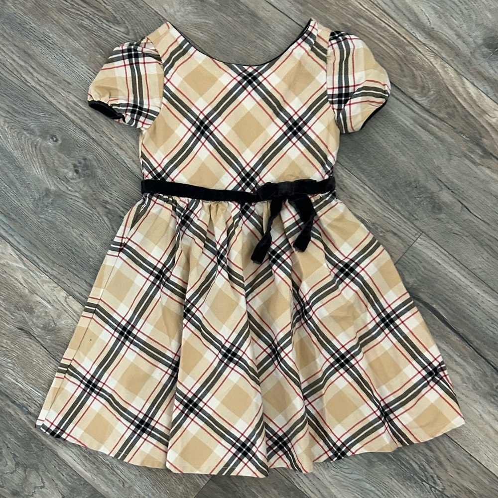 Hope & Henry organic Cotton plaid dress girls size 4 4t